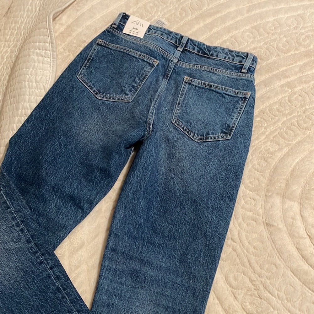 ZARA - NEW WITH TAGS High rise slim fit ankle jeans